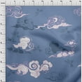 thumbnail image 4 of oneOone Silk Tabby Medium Blue Fabric Asian Japanese Floral Birds With Plants Diy Clothing Quilting Fabric Print Fabric By Yard 42 Inch Wide, 4 of 4