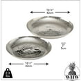 thumbnail image 4 of Grand Hotel Centerpiece Plate Trays, Set of 2, Hand Cast Polished Silver Aluminum, Reflective Rounds, Textural Hammered Surface, 16.5 D and 13 Inches, 4 of 6