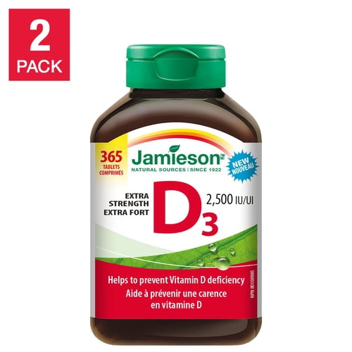 Jamieson Vitamine D3 2500 UI 2 x 365 Comprimés