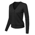 thumbnail image 1 of FashionOutfit Women's Light weight Solid V-Neck Button Closure Long Sleeves Sweater Cardigan, 1 of 1