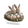 thumbnail image 4 of Tablero decorativo con forma de huevo de conejo de Pascua en 2D con base para centro de mesa. Estilo I, 4 of 9
