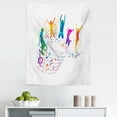 thumbnail image 1 of Youth Tapestry, Active Dancing Jumping People Vibrant Silhouettes with Musical Notes Joyful Festival, Fabric Wall Hanging Decor for Bedroom Living Room Dorm, 5 Sizes, Multicolor, by Ambesonne, 1 of 1
