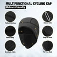 thumbnail image 4 of MELASA Skull Cap Helmet Liner Thermal Hat with Face Cover, Mens Balaclava Face Mask with Glasses Holes for Cycling Motorcycle (Black), 4 of 11