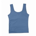 thumbnail image 4 of Lumtrix Womens Sleeveless Scoop Neck Built In Bra Tank Tops 2026 Summer Casual Basic Slim Fit Ribbed Knit Racerback Workout Cami Shirts Blue S, 4 of 5