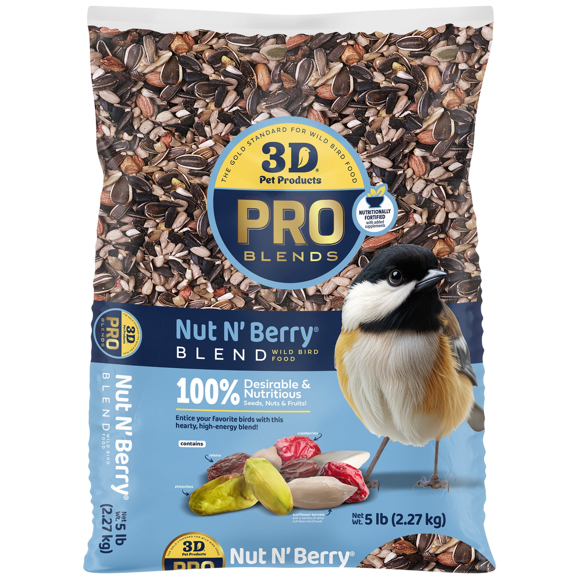 3-D Pro Blends Nut N' Berry® Blend Wild Bird Food, Wild Bird Seed, 5 Pounds