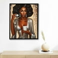 thumbnail image 4 of Nawypu African American Black Woman Silver Glitter Textured HD Canvas Wall Art Print Poster,Sparkly Women's Wall Decor Fashion Female Paiting Canvas for Living Room Bedroom Bathroom Home Decor, 4 of 4