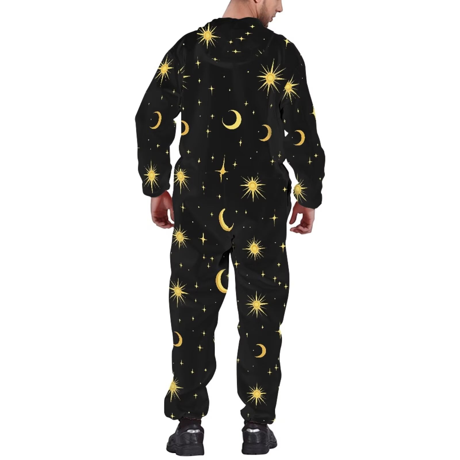 POLERO Mens Onesie Pajamas Hooded Goth Skull Floral Halloween Onesie Unisex Adult Zip Up Jumpsuit Loose Fit One Piece Pajamas for Women Men Couple Cosplay, Size XL