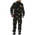 thumbnail image 3 of POLERO Men's Novelty One-Piece Pajamas Christmas Tree Lights Pattern Onesie Halloween Costumes Loose Fit Soft Comfortable Sleepsuit for Pajamas Party, Size 4XL, 3 of 7