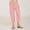 Pink, variant on Women Casual Linen Drawstring Elastic Waist Wide Leg Pants Cropped Trousers