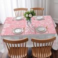 thumbnail image 3 of Snowflakes Christmas Table Cloth Waterproof Tablecloths, Pink Xmas Winter Vintage Tablecloth Dining Table Cover for Kitchen Party Tabletop Outdoor, Rectangle Tablecloth 52x70 Inch, 3 of 9