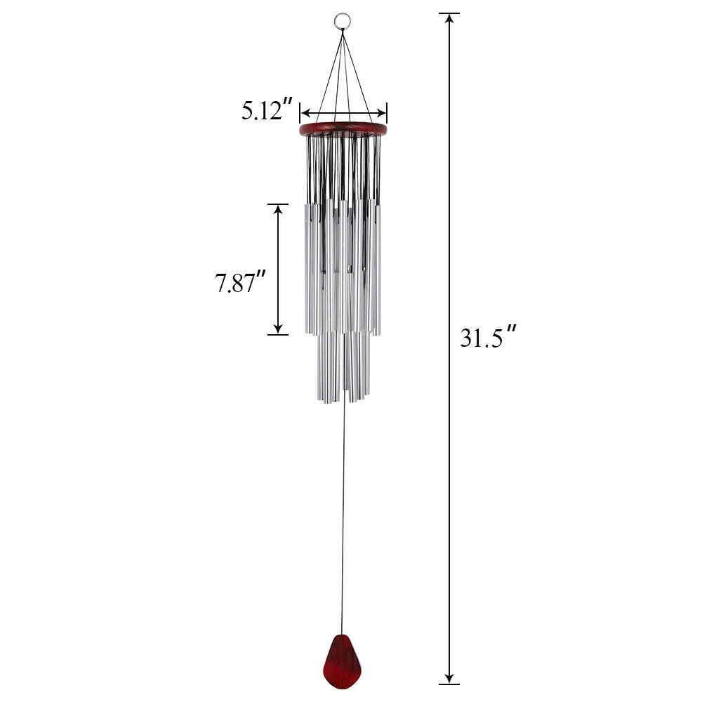 Wind Chimes Large Deep Tone 31 Inches Outdoor Memorial Wind Chimes with 27 Tubes
