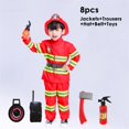 thumbnail image 3 of Disfraz De Halloween Para Niños Bombero Uniforme Sam Juego De Rol Ropa De Trabajo Traje De Niño Niña Rendimiento Disfraces De Fiesta \, 3 of 4