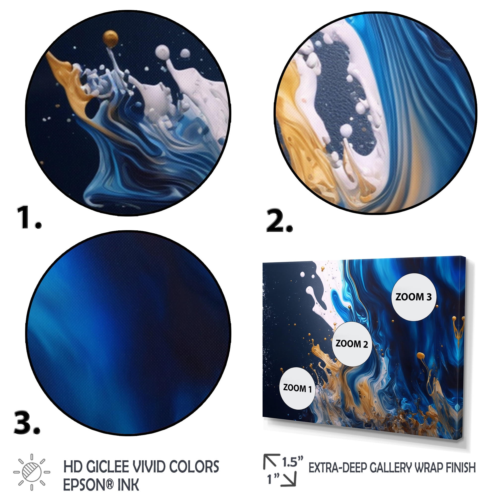 Designart Ice Paint Splash I Canvas Wall Art