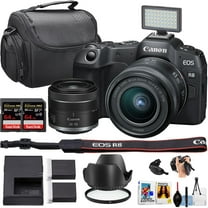 Canon EOS R8 Mirrorless Camera w/24-50mm Lens   2pc Sandisk 64GB Extreme Memory Card   Camera Case   More (15pc Bundle)