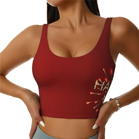 Matuu Happy New Year 2025 for Women s Sports Bra - Soft  Comfortable and Breathable Sports Vest for Yoga  Fitness  and Dance-XX-Large
