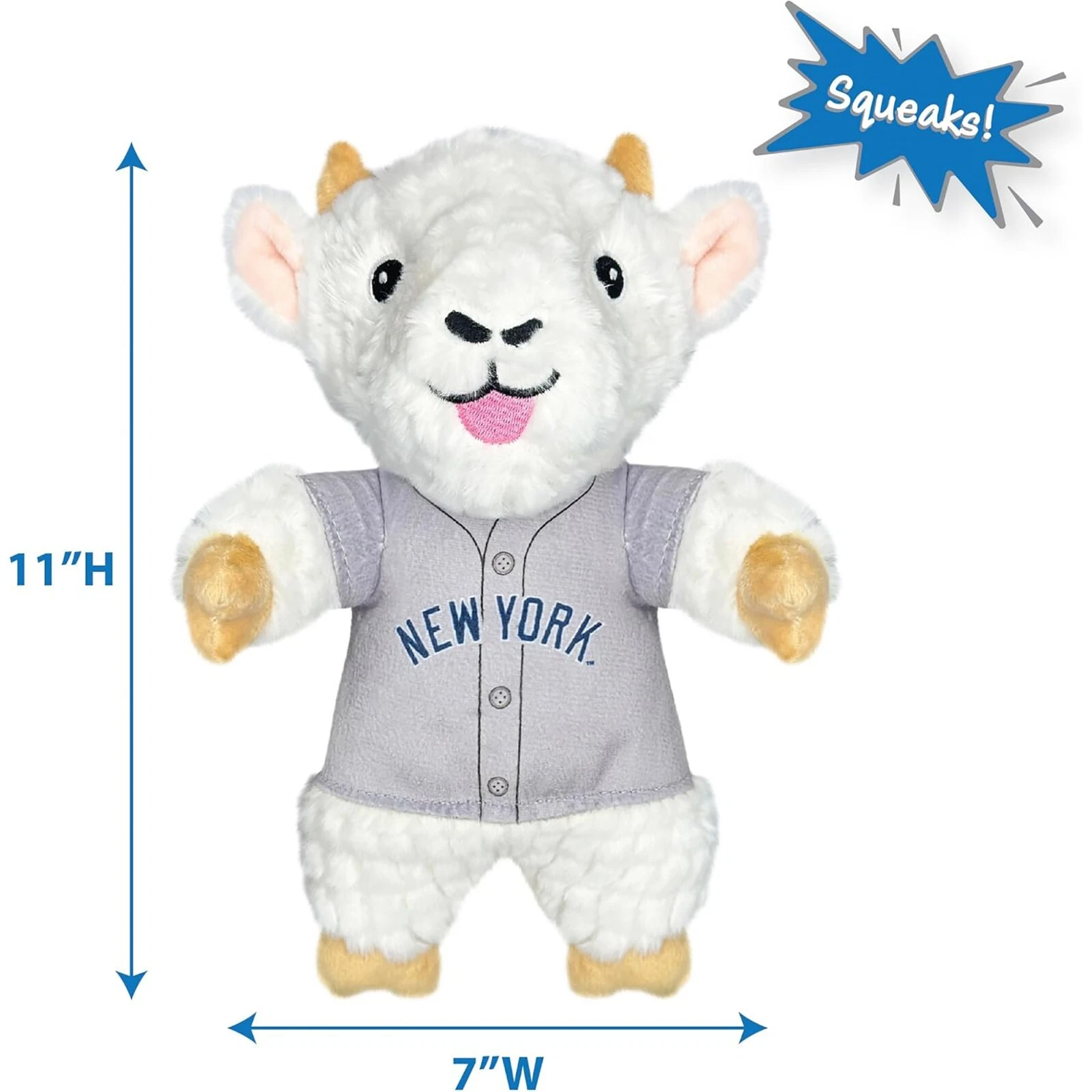 Pets First MLB Goat Plush Toy for Dogs & Cats Squeaky Dog Toy with Squeaker