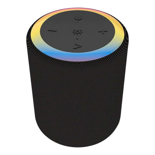 Haut-parleurs Bluetooth Sans Fil, Haut-Parleur Bluetooth Rond 5.1 avec Lumières Colorées, Flash, Couplets Colorés Extérieurs Enfichables Fm avec Lanière, Haut-Parleurs Bluetooth Extérieurs