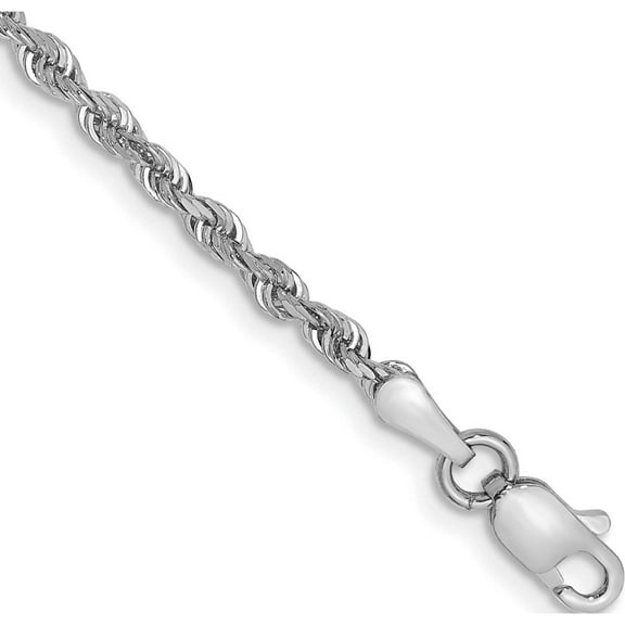 14K White Gold 2.25mm D/C Quadruple Rope Chain (7 X 2.25) Made In Peru wqt018-7