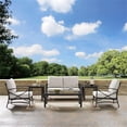 thumbnail image 6 of Crosley Furniture Kaplan 6Pc Fabric Sofa Set in Oil Rubbed Bronze and Oatmeal, 6 of 11