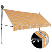 Aibecy Manual Retractable Awning with 137.8" Yellow and Blue