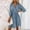 Blue, variant on Njoeus Women Casual V-Neck Froral Print Mini Dress Long Sleeve Ruffle Flowy Midi Dress Smocked High Waist Fall Dresses