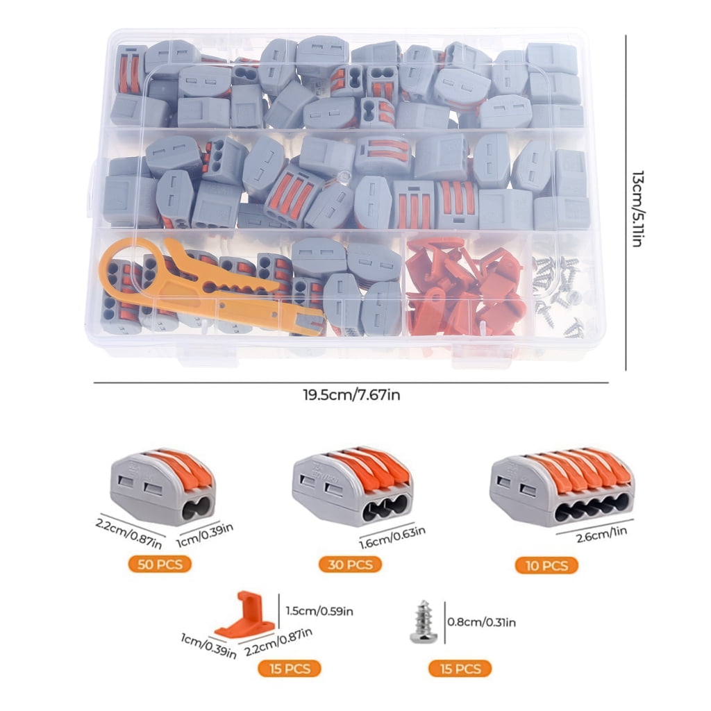 Upgrades Wire Splices Connector Set 120pcs Easy Install Terminals Safe & Secure Wire Connect for Solid & Flexible Cable