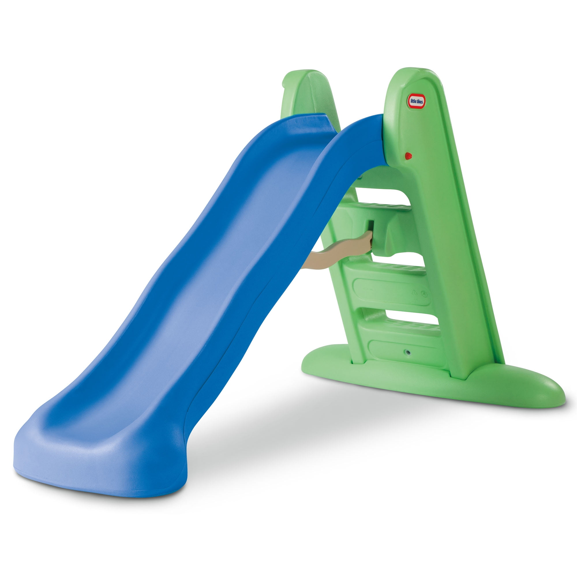 Little Tikes Easy Store Large Playground Slide with Folding for Easy Storage, Outdoor Indoor Active Play, Blue and Green- For Kids Toddlers Boys Girls Ages 2 to 6 Year old - 1
