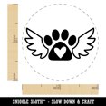 thumbnail image 2 of Paw Print Angel Wings with Heart Dog Cat Self-Inking Rubber Stamp Ink Stamper - Sky Blue Ink - Medium 1 Inch, 2 of 7