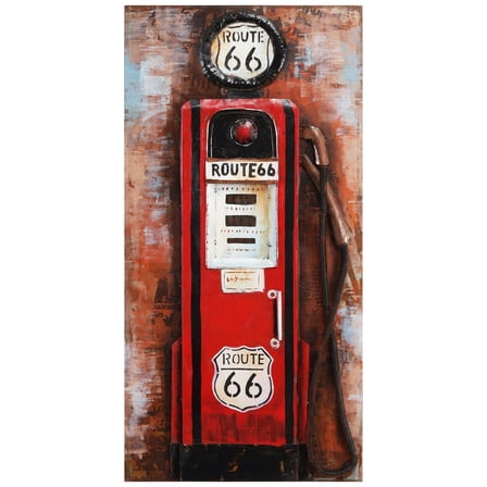 Empire Art Direct "Gas Pump" Mixed Media Hand Painted 3D Iron Wall Decor With Americana Design