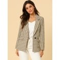 thumbnail image 2 of INSPIRE CHIC Blazer à Carreaux Style Boyfriend à Pied-de-Poule Longueur Hanche pour Femme, 2 of 6