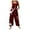 Wine, variant on Women Christmas Outfit Stylish Women's Casual Christmas Print Jumpsuit Featuring Practical Side Pockets For Everyday Comfort And Festive Seasonal Fashion Red M