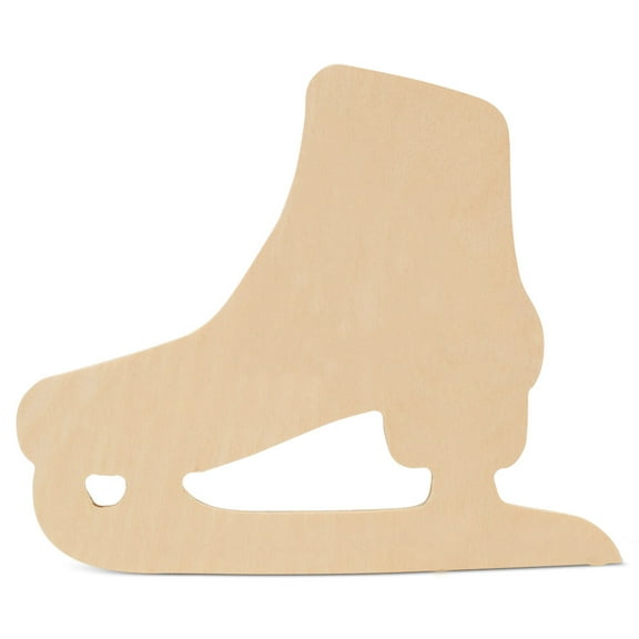 Wooden Ice Skate Cutout 12-inch x 10-inch, Pack of 6 Wood Pieces Unfinished, Wooden Crafts to Paint for DIY Art Display, by Woodpeckers