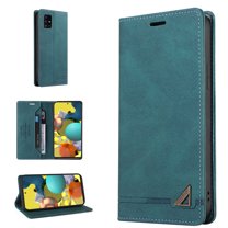 Wallet Cover for Samsung A51 Case 4G, Credit Card Slot Stand Slim Premium PU Leather & Soft TPU Back Shockproof Flip Folio Book Magnetic Cover For Samsung Galaxy A51 4G,Blue