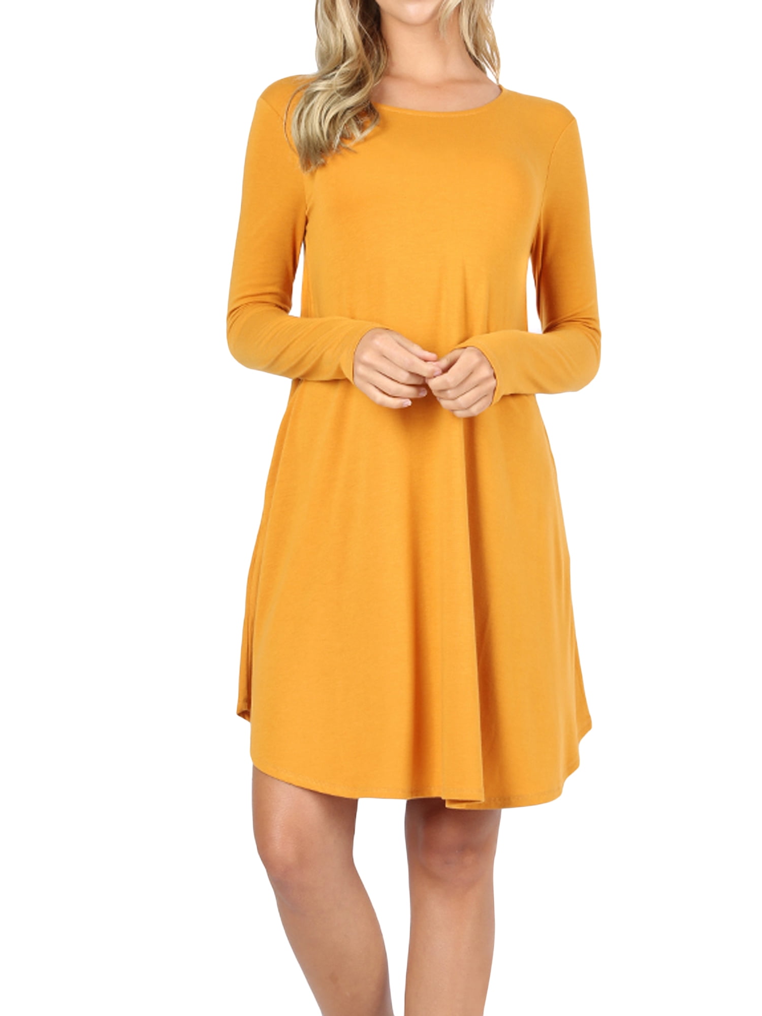 mustard yellow tunic dress