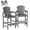Grey, variant on FOOWIN Tall Adirondack Chair Set of 2, HDPE All-Weather Adirondack Bar Stools with Connecting Tray,  Teak