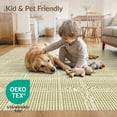 thumbnail image 4 of ODIKA 6'x9' Green Sage Handwoven Dotted Grid Washable Area Rug Contemporary Geometric Micro Dot Indoor for Dining Room, Under Table, Office Décor, Non-Slip Chair-Friendly, 4 of 7