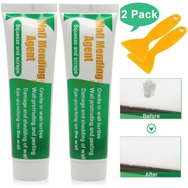 2 Pack Powerful Wall Mending Agent Wall Holes Crack Filler Kit White