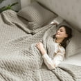 thumbnail image 5 of 3 Pcs Elegant Solid Color Quilt Set with Envelope Pillowcases, Soft and Lightweight, Queen, Light Gray, 5 of 11