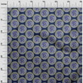 thumbnail image 3 of oneOone Cotton Poplin Blue Fabric Asian Mandala Sewing Material Print Fabric By The Yard 42 Inch Wide, 3 of 4