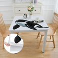 thumbnail image 2 of WERPE Whale Hello There Killer Whale Square Tablecloth with Elastic Edge white, 2 of 7
