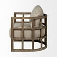 thumbnail image 3 of Mercana Skylar II Tan Fabric Covered Cushioned Demi-Lune Wooden Frame Chair, 3 of 5