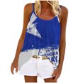 thumbnail image 2 of sovlvnd Independence Day Women's Plus Size Summer Sexy Solid Color Sleevesless Round Neck Over Size Top Tank Blouse Summer Casual Loose Comfy Tee Blouse Tank Tops S-2XL, Spring Savings!, 2 of 5