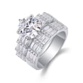 thumbnail image 3 of 3 Carat Moissanite Engagement Ring D Color VVS1 Clarity Moissanite Wedding Sets for Women S925 Sterling Silver Bridal Sets Wedding Rings Size 5-9, 3 of 11
