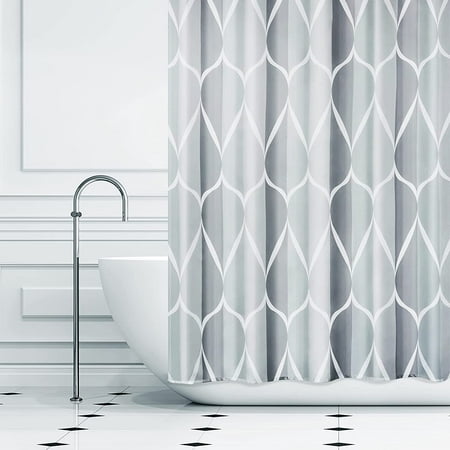 Zmleve Grey Fabric Geometric Shower, Geometric Shower Curtain Uk
