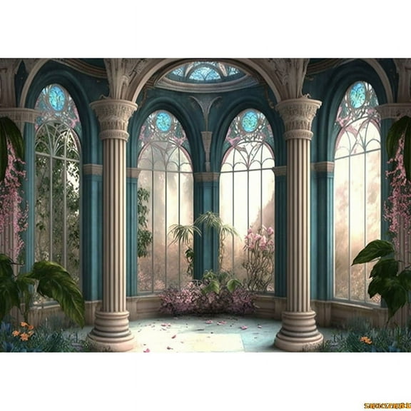 Retro Castle Theme Photography Backdrops Props Vintage Theater Opera European Style Church Photo Studio Background ET-08