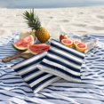 thumbnail image 5 of Outdoor Pillow Cover Blue Grey Stripes Set of 2 Waterproof Throw Pillowcases Striped Decorative Patio Furniture Pillows for Couch Garden Indoor & Outdoor Use, 5 of 9