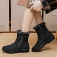 thumbnail image 7 of Sopiago Winter Snow Boots for Womens Wide Width Non Slip Winter Warm Shoes Mid Calf Boots Booties Ladies Black,7, 7 of 7