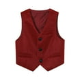 thumbnail image 2 of Boys' Suit Vest Performance Outfit V-Neck Button-Down Formal Waistcoat Versatile Layering Piece for Back-to-School (1-13 Years), 2 of 5