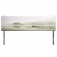 thumbnail image 3 of Landscape Headboard, Boat on the Lake Silhouettes Trees on Water Sky Nature Themed Art, Upholstered Decorative Metal Bed Headboard with Memory Foam, King Size, Eggshell Brown Orange, by Ambesonne, 3 of 4