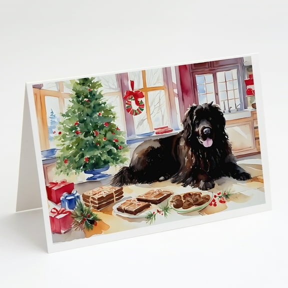 Newfoundland Christmas Cookies Greeting Cards Pack of 8 7 in x 5 in
